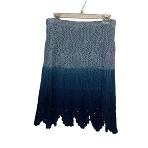 Boston Proper Blue Gradient Crochet Skirt Ombré Style.